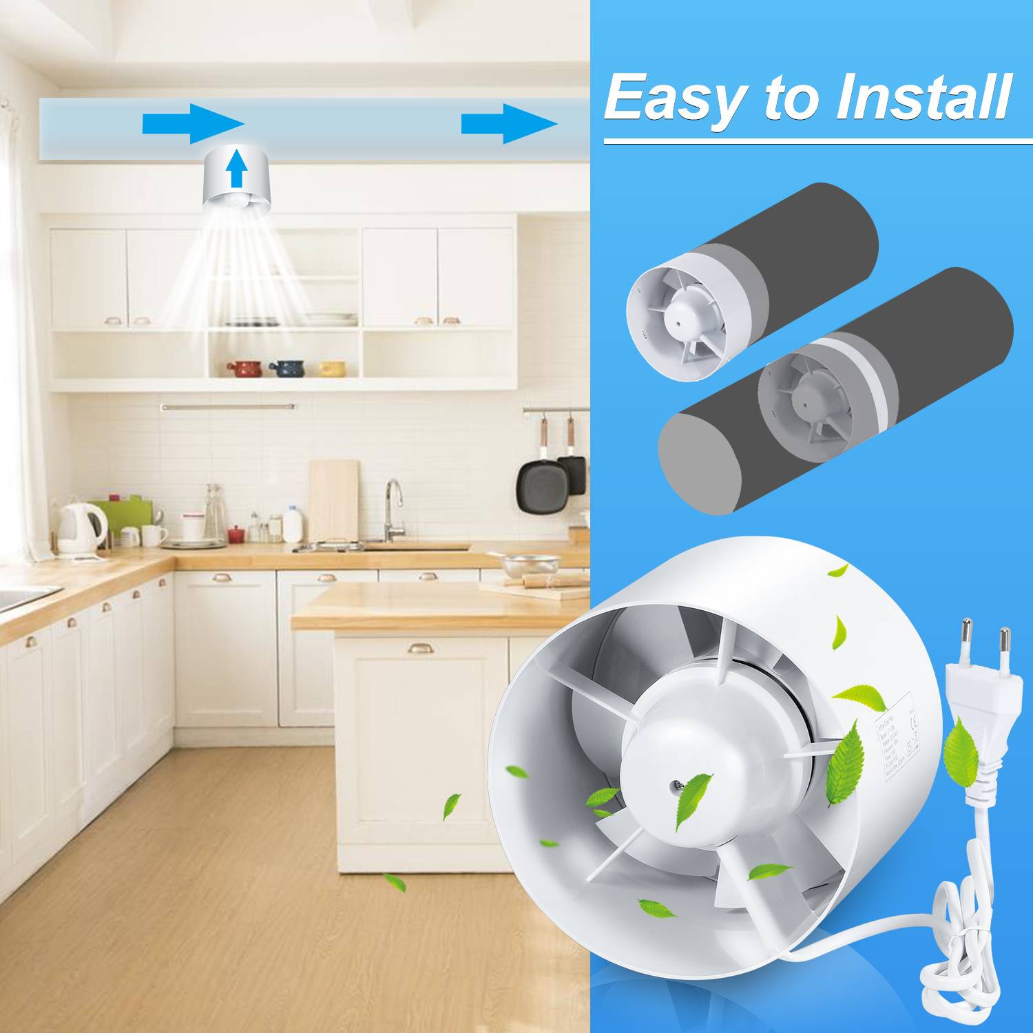 Rohrventilator Einschublüfter 100mm, 130 m³/h