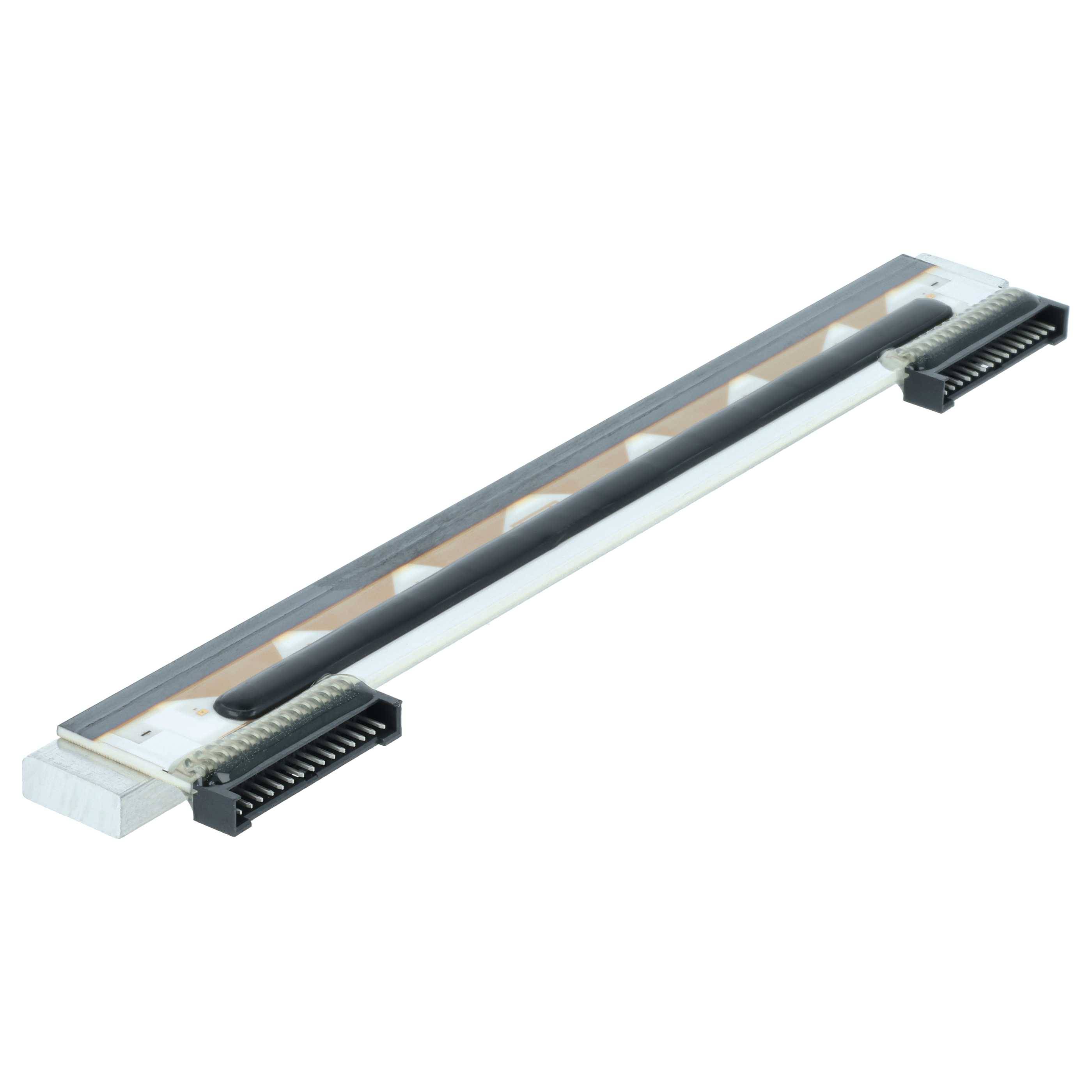 Ein linearer Thermokopf mit Anschlüssen an beiden Enden, der in Druckgeräten zur Übertragung von Bildern auf Thermopapier verwendet wird.