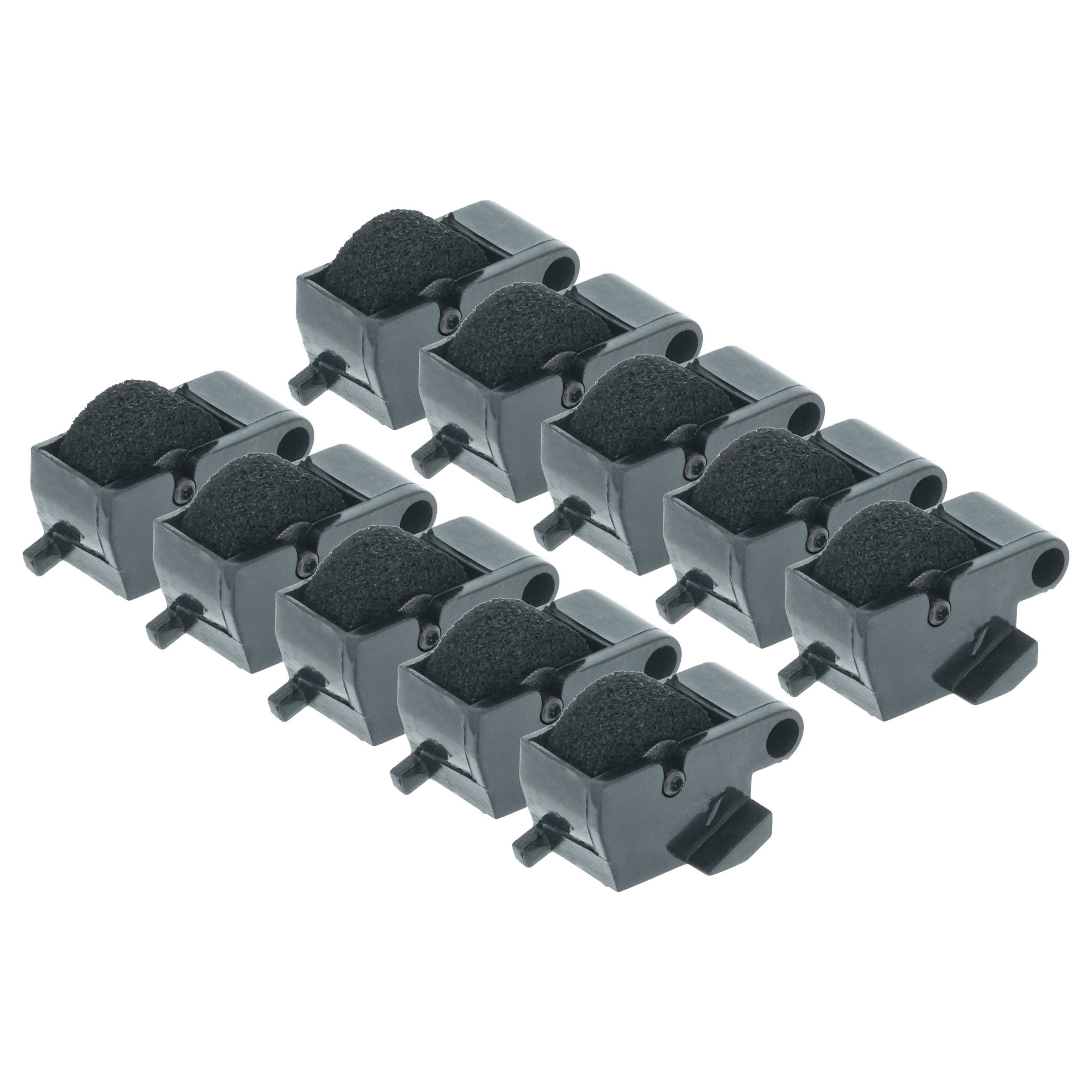 vhbw 10x Farbrolle, Farbwalze Schwarz kompatibel mit Sharp EL-1607P, EL-1801C, EL-1195H Taschenrechner, Registrierkasse