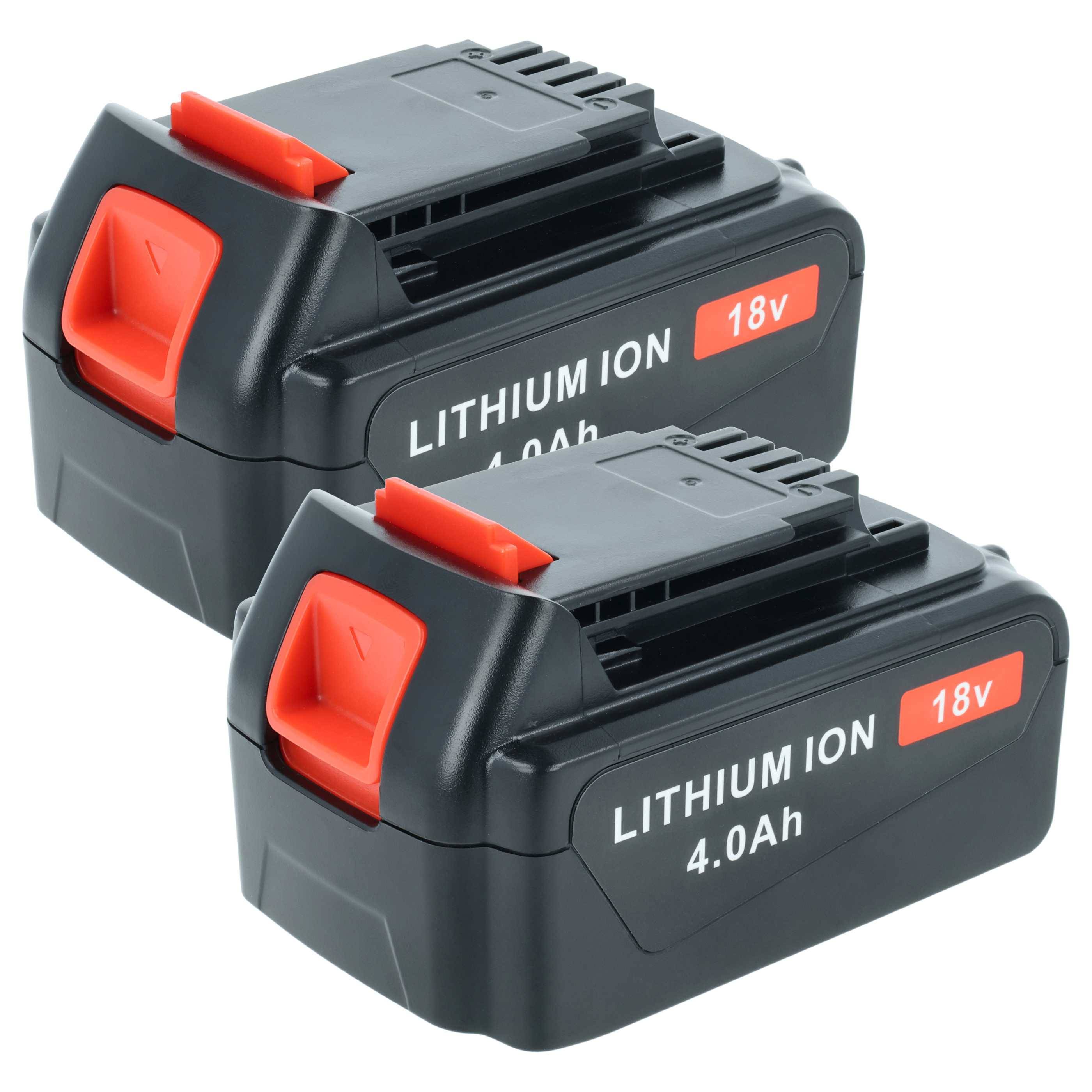 vhbw 2x Akku kompatibel mit Black & Decker GLC1815L, GLC1823, GLC1825L, GLC2500, GLC1825LB, GLC2500L Werkzeug (4000 mAh, Li-Ion, 18 V)
