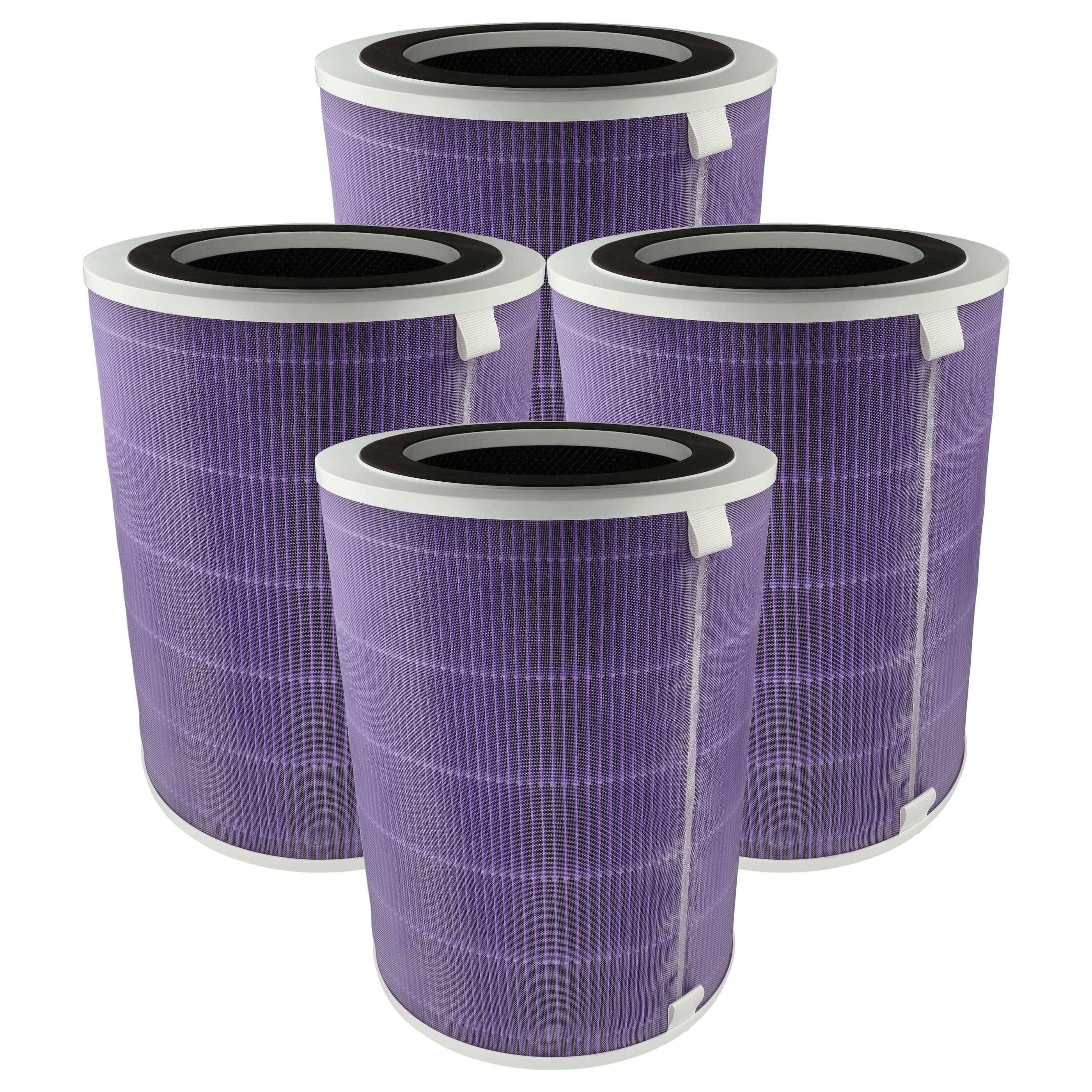 vhbw 4x Luftilter kompatibel mit Pro Breeze PB-P07 Luftreiniger - Kombifilter Vorfilter + HEPA(H13) + Aktivkohle + Silberionenfilter