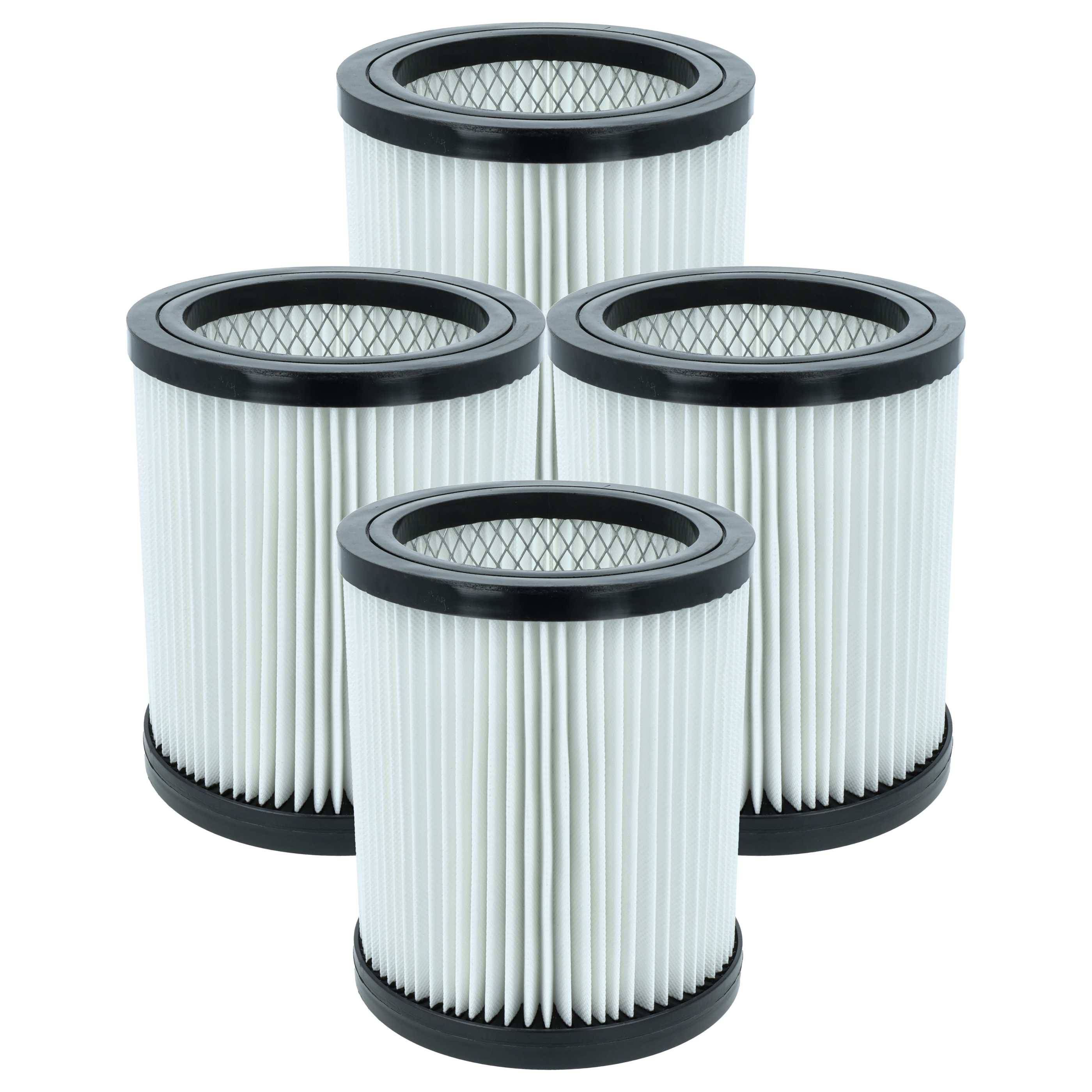 vhbw 4x Filterelement kompatibel mit Parkside (Lidl) PWD 25 A1 Nass-/Trockensauger - Feinstaubfilter, Kunststoff / Metall / Polyester-Vliesfilter