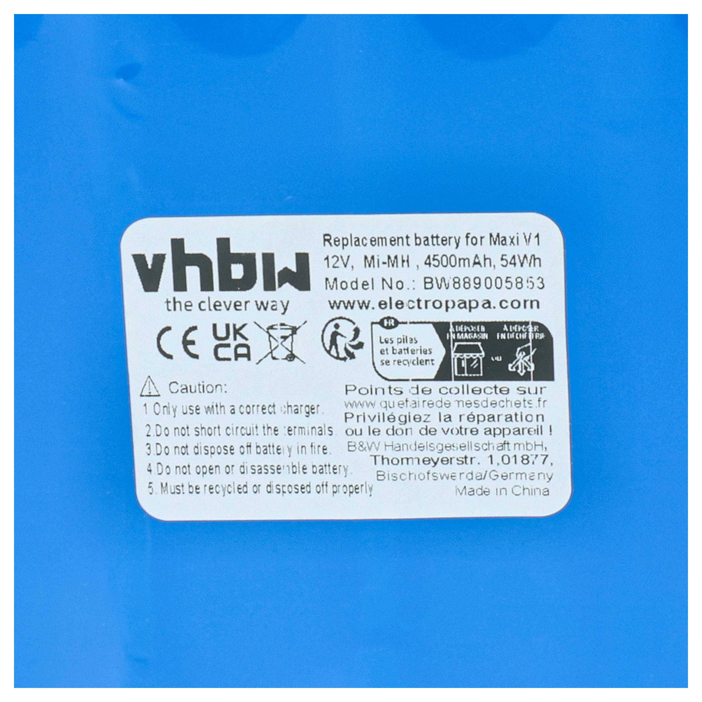 vhbw 2x Akku kompatibel mit ApeLight Maxi V1, V2 LED-Leuchte (4,5 Ah, 12 V, NiMH)