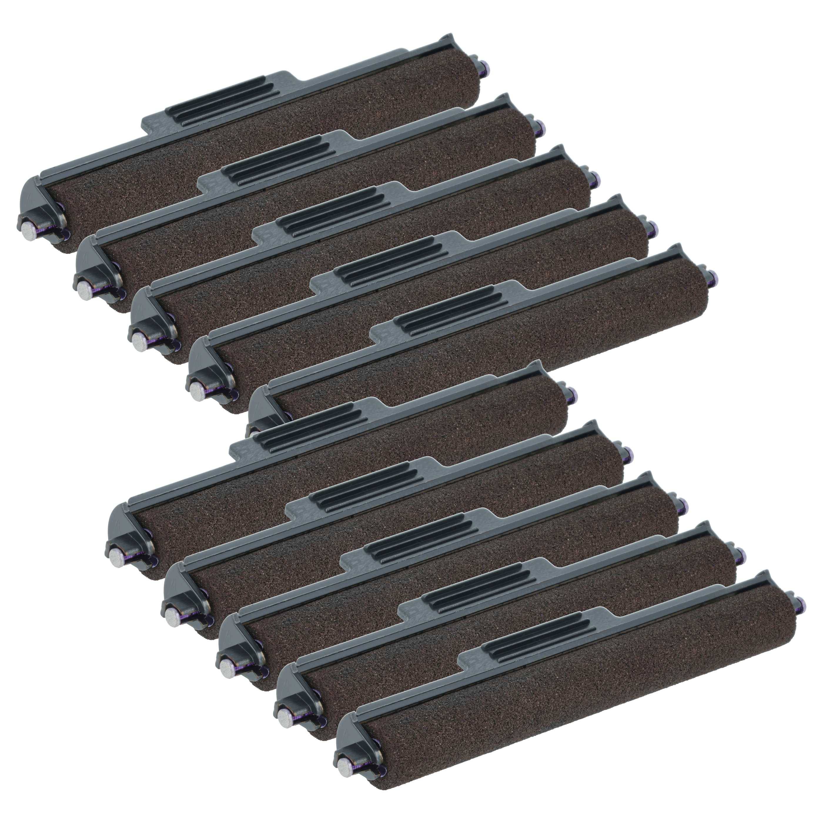 vhbw 10x Farbrolle, Farbwalze Violett kompatibel mit TEC MA 305, MA 315 Taschenrechner, Registrierkasse