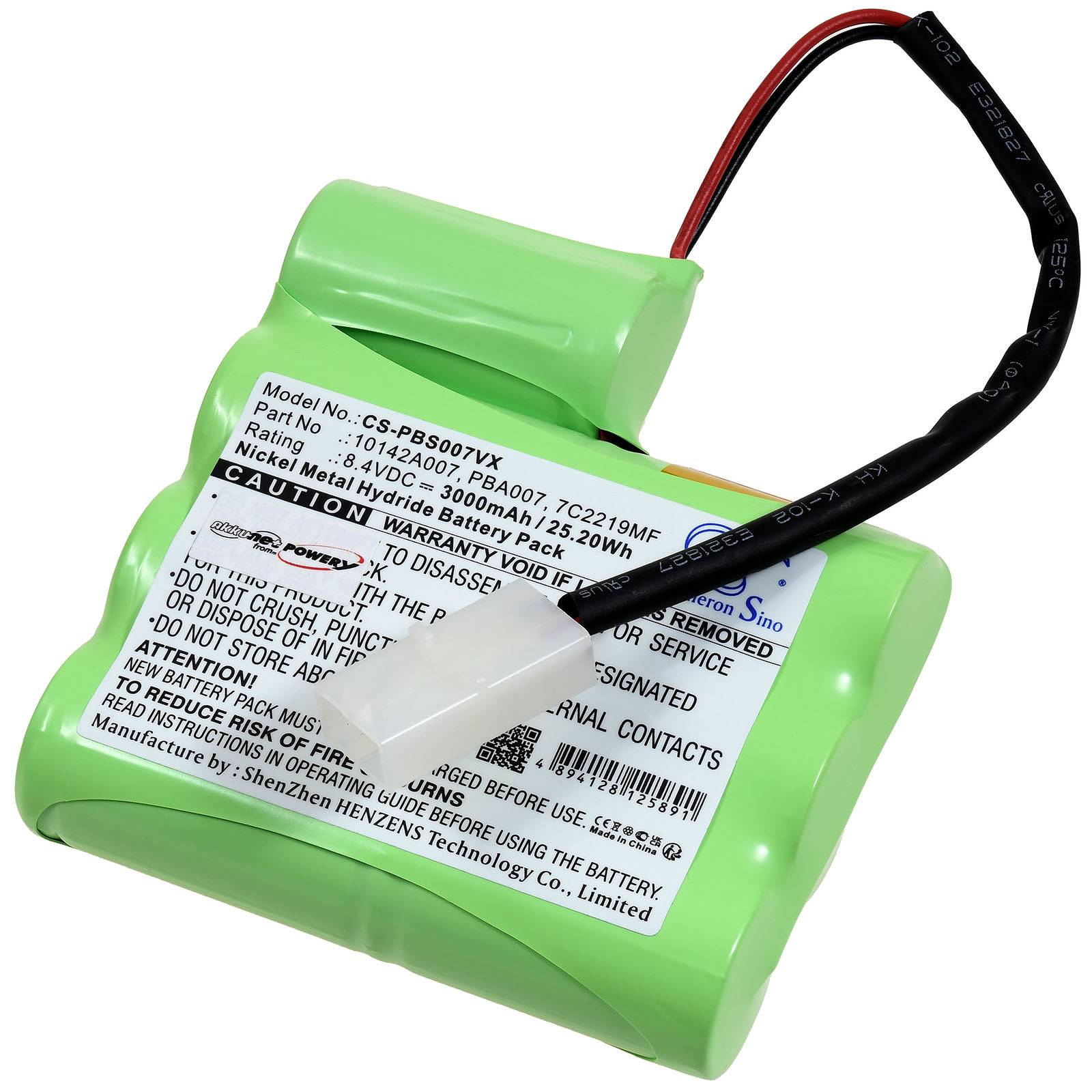 Powery Akku kompatibel mit Water Tech Typ PB-BH843-RR1P, 8,4V, NiMH