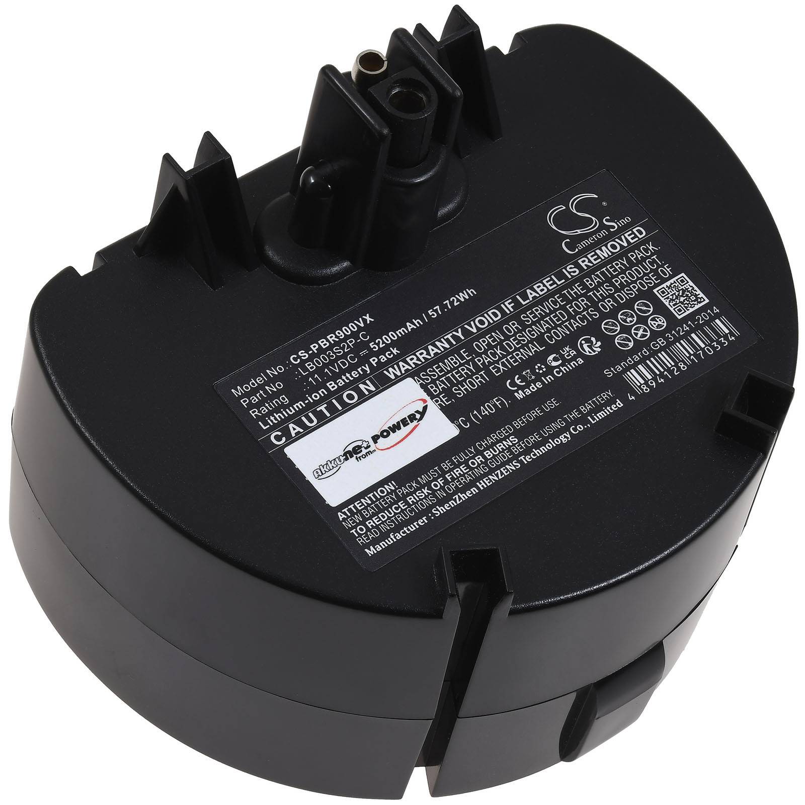 Powery Akku für Water Tech Pool Blaster Pro Pro 900 Pool-Sauger, 11,1V, Li-Ion