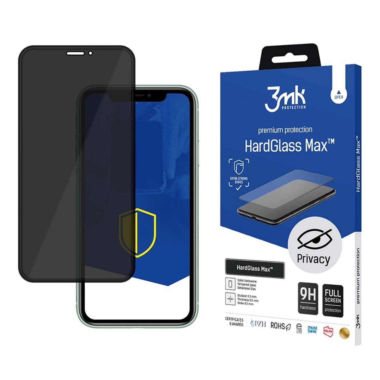9H 3mk HardGlass Max Privacy™ Sichtschutzglas iPhone XS / 11 Pro