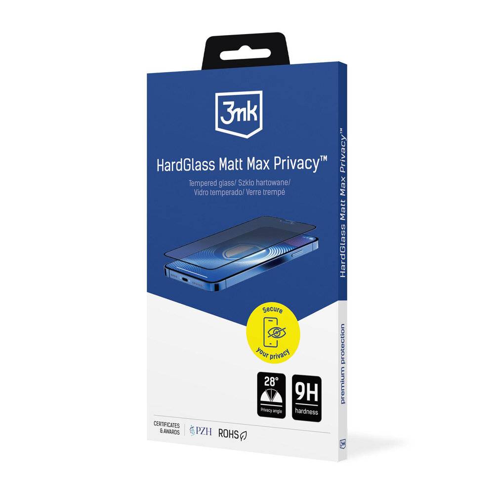 3mk Hardglass Matt Max Privacy gehärtetes Glas Apple iPhone 15 Pro