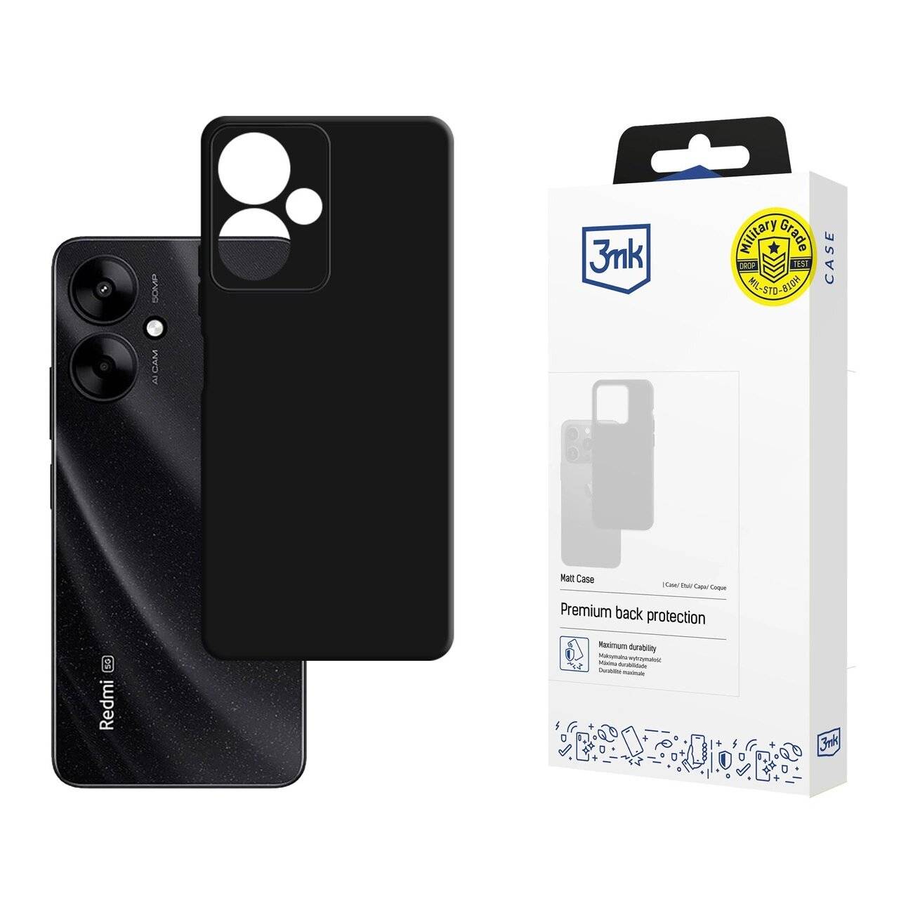 3mk Matt Hülle Xiaomi Redmi 13C 5G - Schwarz