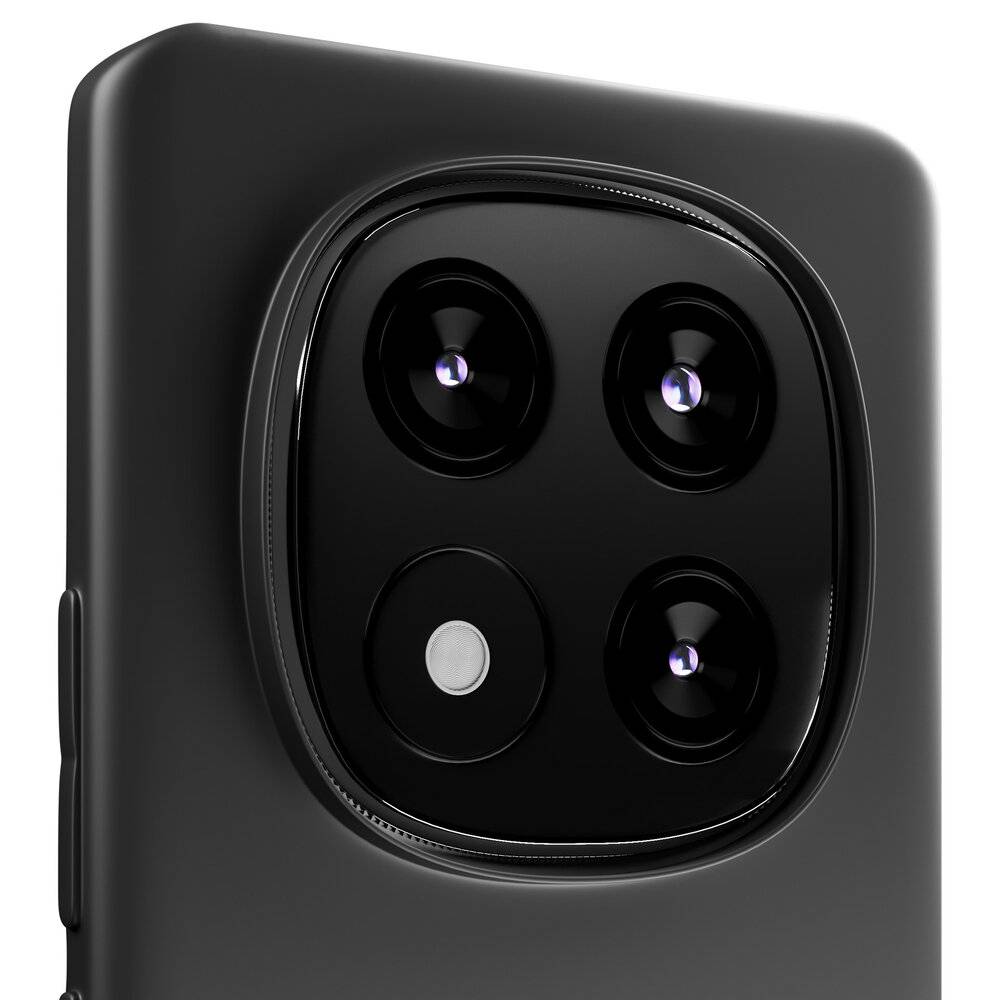 Hammer mit Stärkesymbol schlägt auf Telefon mit Bezeichnung Redmi Note 14.