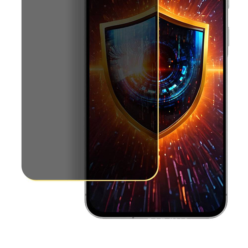 Ein Smartphone-Bildschirm mit einem digitalen Schildsymbol, das Sicherheits- und Schutzfunktionen darstellt. Der Bildschirm leuchtet in lebendigen Farben.