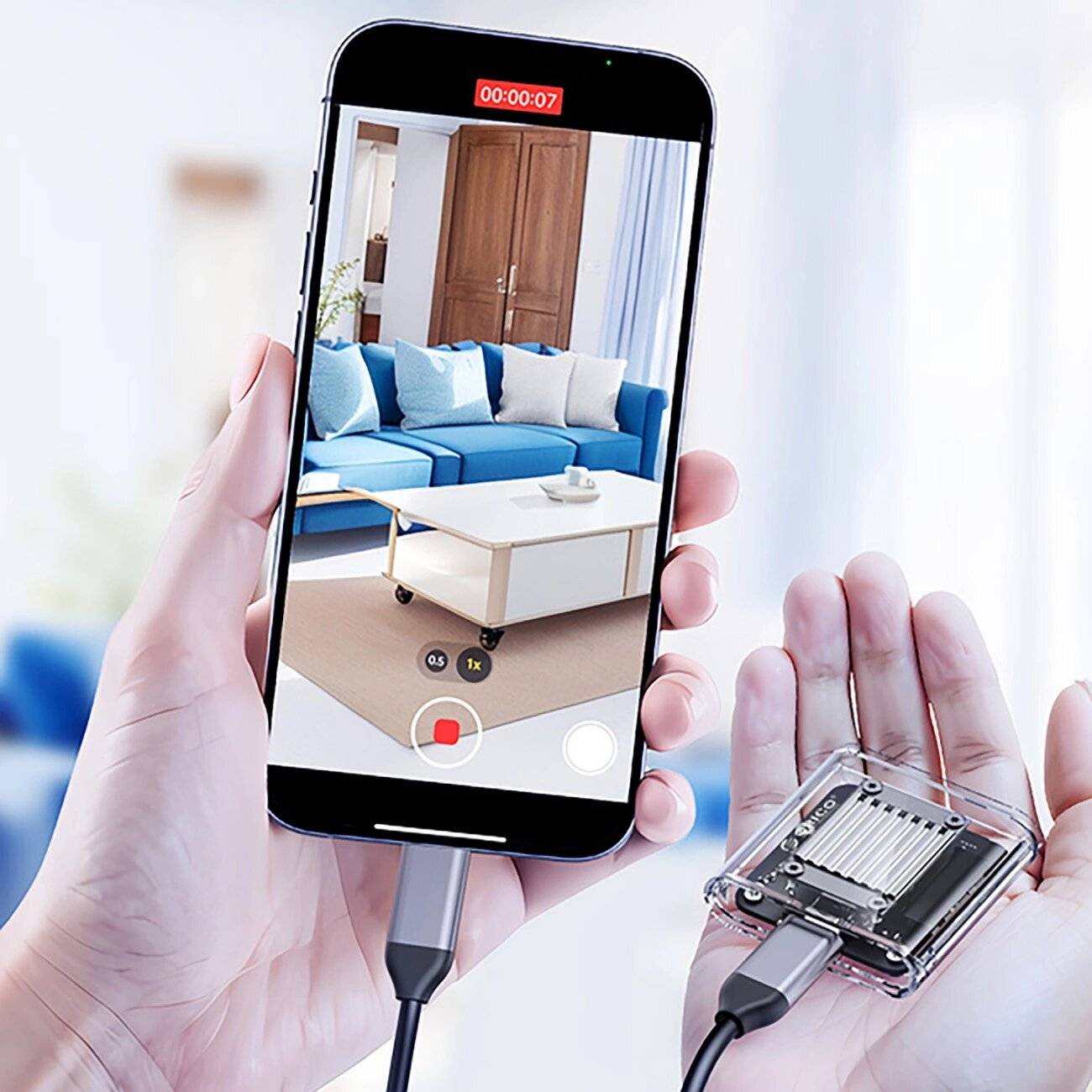 Orico TC20-M2-10G M.2 NVME USB-C 3.2 Festplatten-Caddy - Transparent