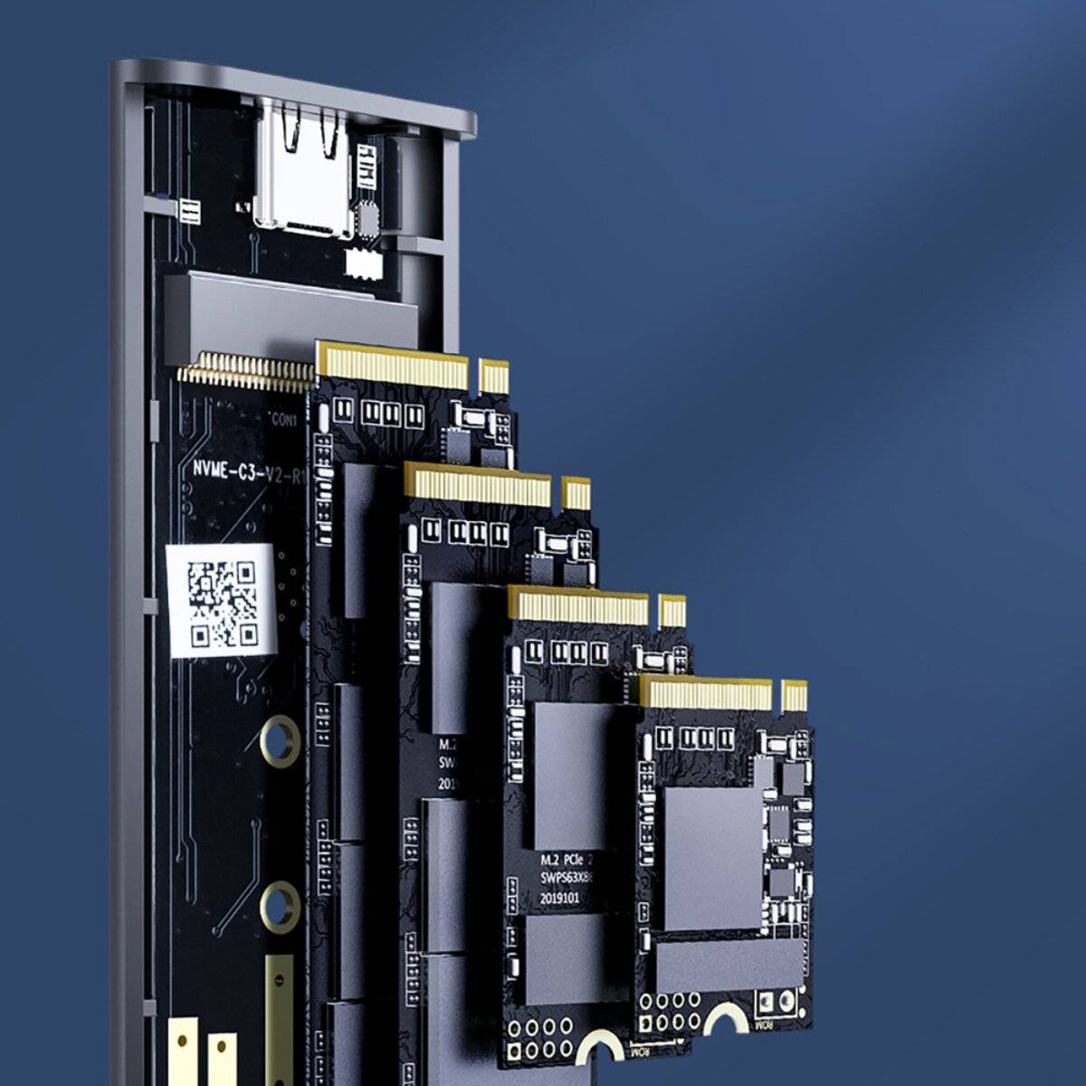Orico AM2C3-G2 M.2 NVME USB-C 3.2 Festplattenlaufwerk - Grau