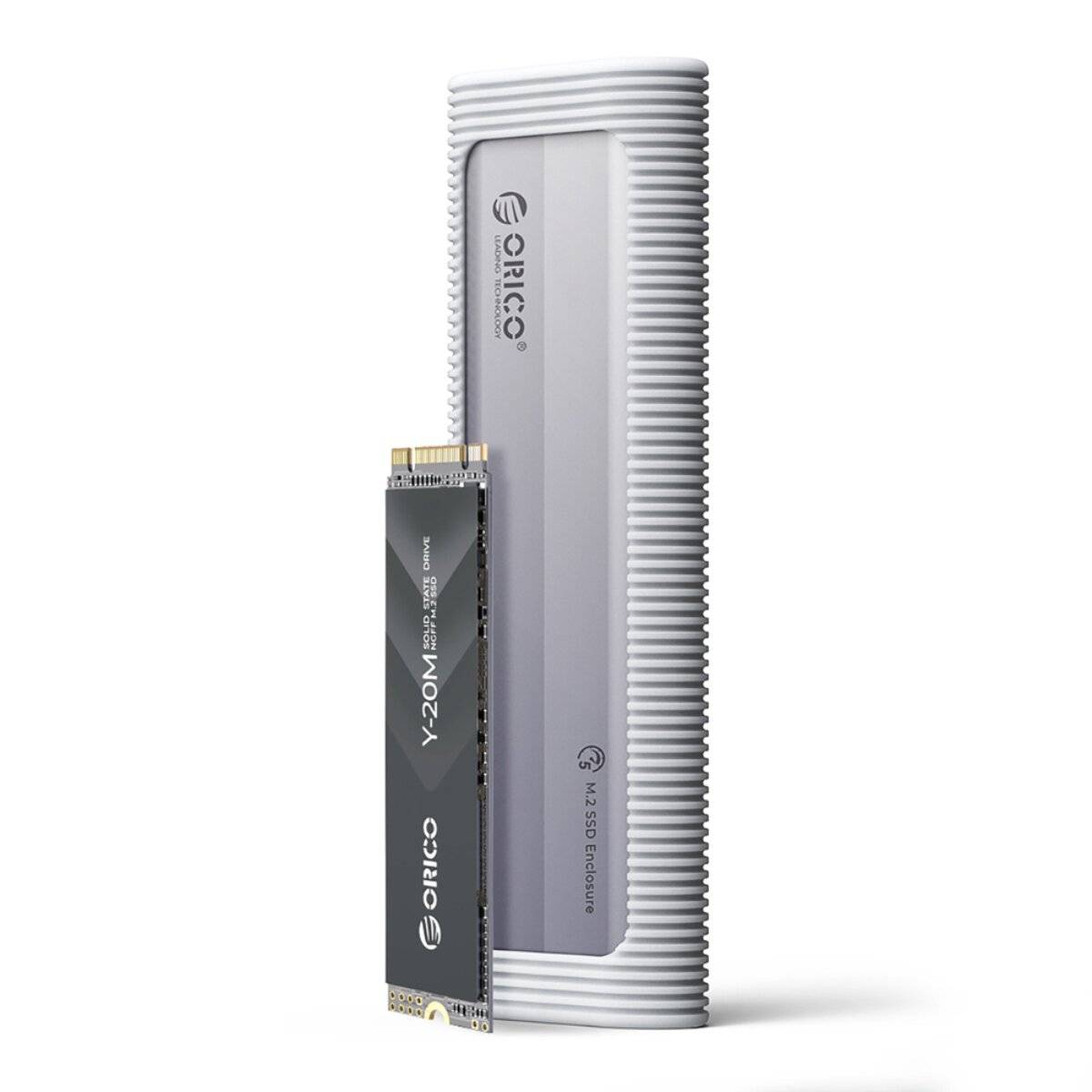 Orico AXM2F M.2 SATA SSD USB-C 3.2 Festplattengehäuse - Grau