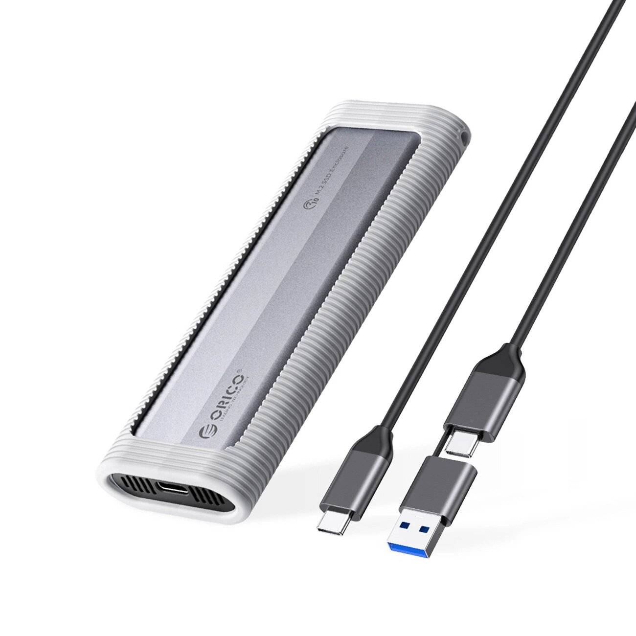 Orico AXM2-G2-V1 M.2 NVME USB-C/USB-A USB-C 10Gb/s Festplattenlaufwerk - Grau