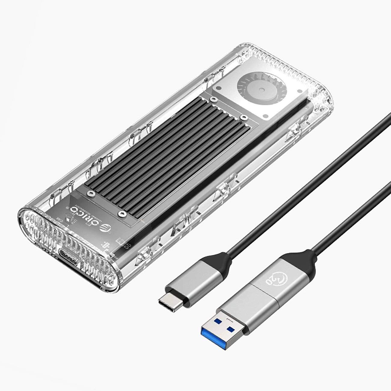 Orico TCM2-G20 M.2 NVME USB-C 3.2 20Gb/s Festplattenlaufwerk - Silber/Transparent