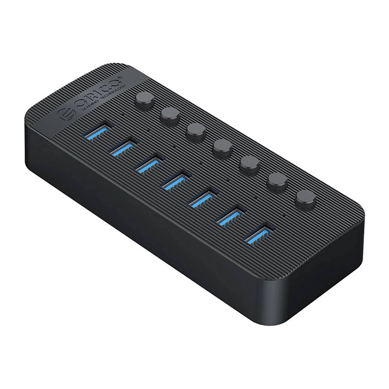 Orico CT2U3-7AB 7x USB-A 3.0 Hub Schaltern - Schwarz