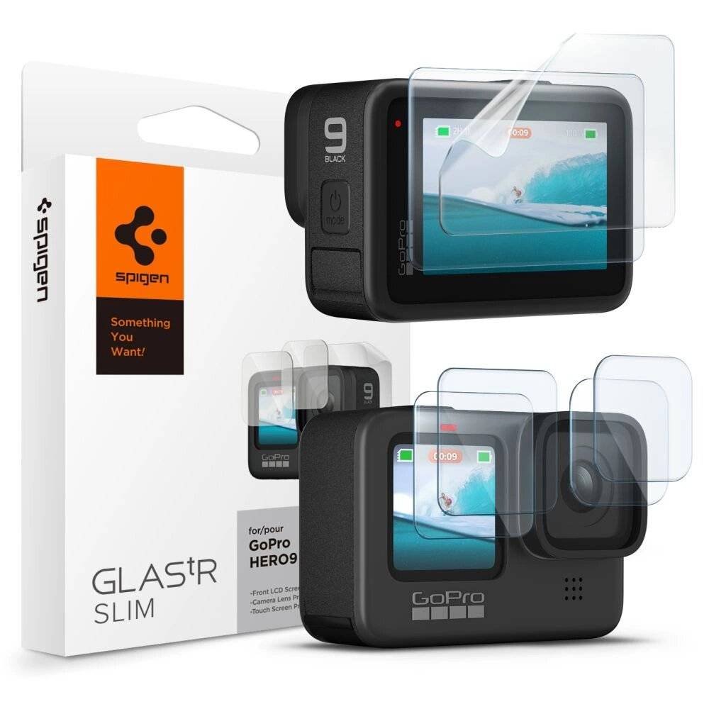 Spigen Glass.tR Slim gehärtetes Glas + Folie 2er-Set GoPro Hero 9/10/11/12 – Transparent