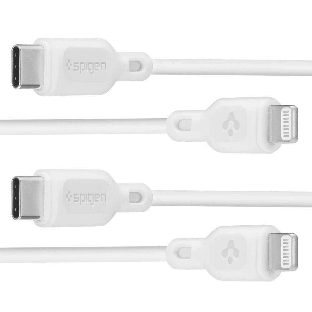 Spigen DuraSync MFi USB-C/ Lightning 2er-Pack Kabel 100 cm – weiß