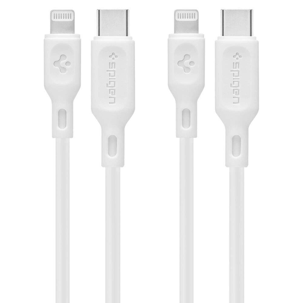 Spigen DuraSync MFi USB-C/ Lightning 2er-Pack Kabel 100 cm – weiß
