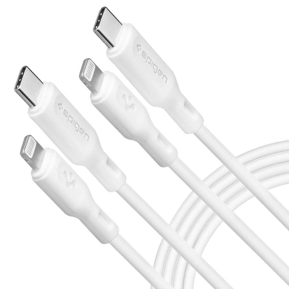 Spigen DuraSync MFi USB-C/ Lightning 2er-Pack Kabel 100 cm – weiß