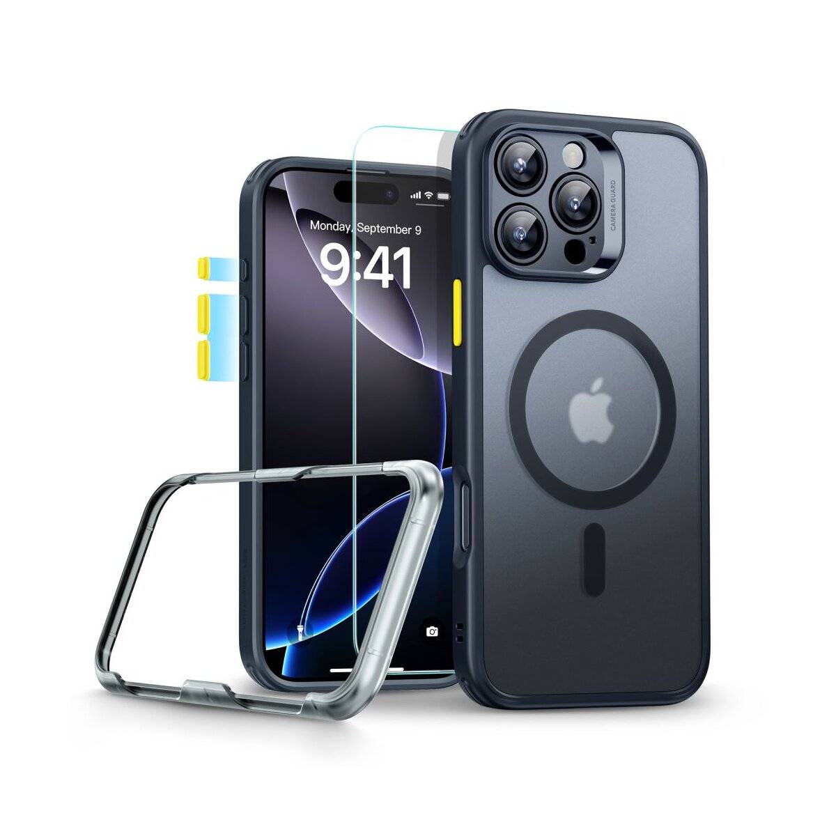 ESR Classic Pro Set Halolock magnetisch Hülle Kompatibel mit iPhone 16 Pro Schwarz