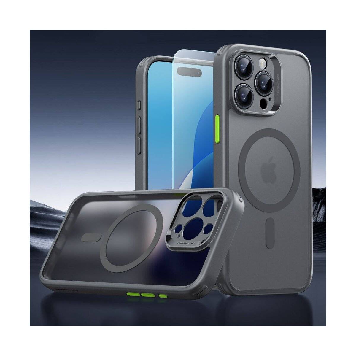 ESR Classic Pro Set Halolock magnetisch Hülle Kompatibel mit iPhone 16 Pro Max Grau