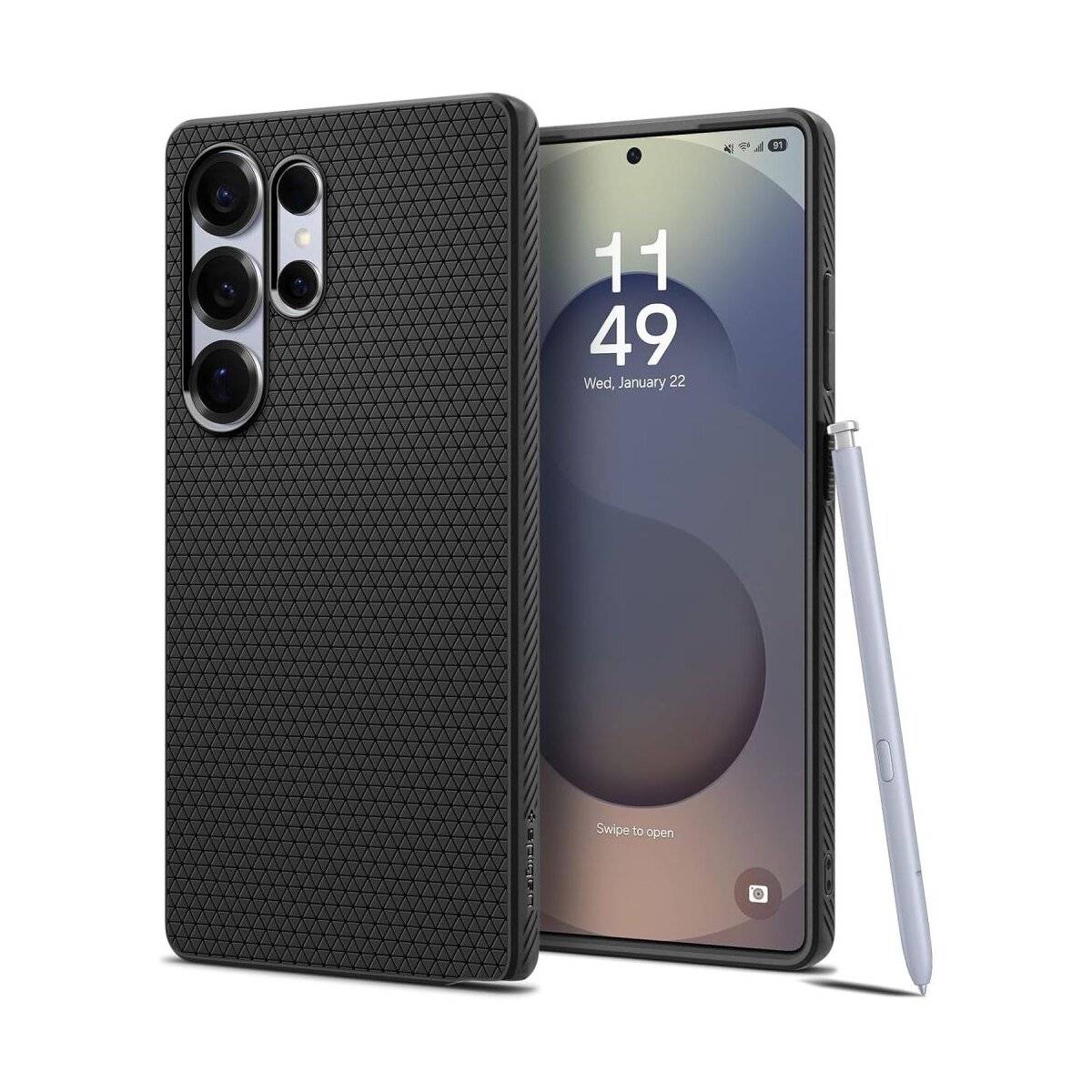 Spigen Liquid Air Hülle Kompatibel mit Samsung Galaxy S25 Ultra Schwarz