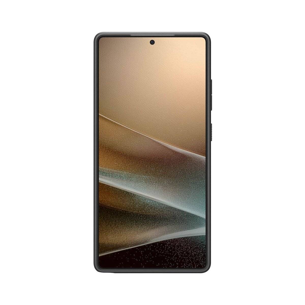 Zwei Smartphones mit transparenten Hüllen, die ihre Kanten und Seitentasten zeigen, diagonal gegen einen schwarzen Hintergrund angewinkelt.