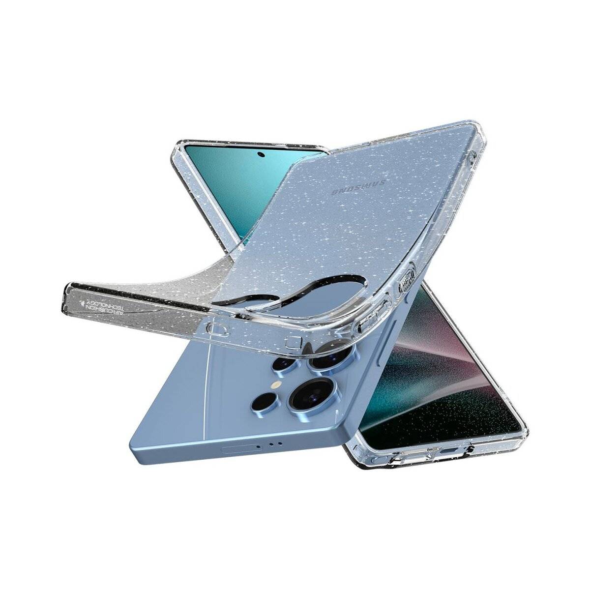 Spigen Liquid Crystal Hülle Kompatibel mit Samsung Galaxy S25 Ultra transparent und glitzernd
