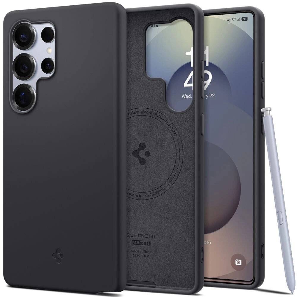 Spigen Silicone Fit Mag Hülle Samsung Galaxy S25 Ultra – Schwarz