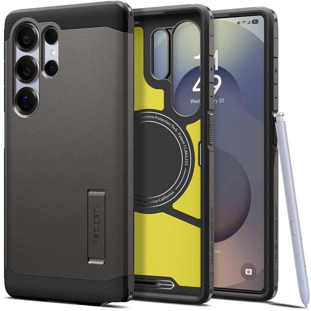 Spigen Tough Armor MagSafe Hülle Samsung Galaxy S25 Ultra – grau