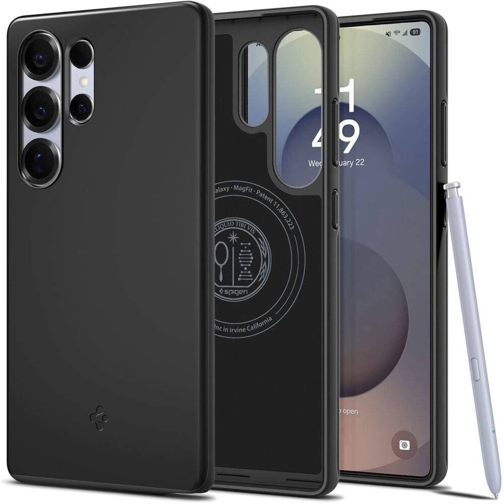 Spigen Thin Fit Mag Hülle Samsung Galaxy S25 Ultra – Schwarz