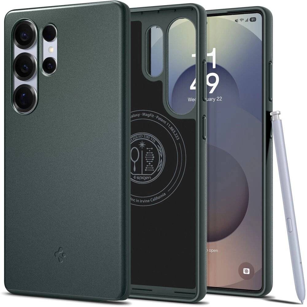 Spigen Thin Fit Mag Hülle Samsung Galaxy S25 Ultra – Grün