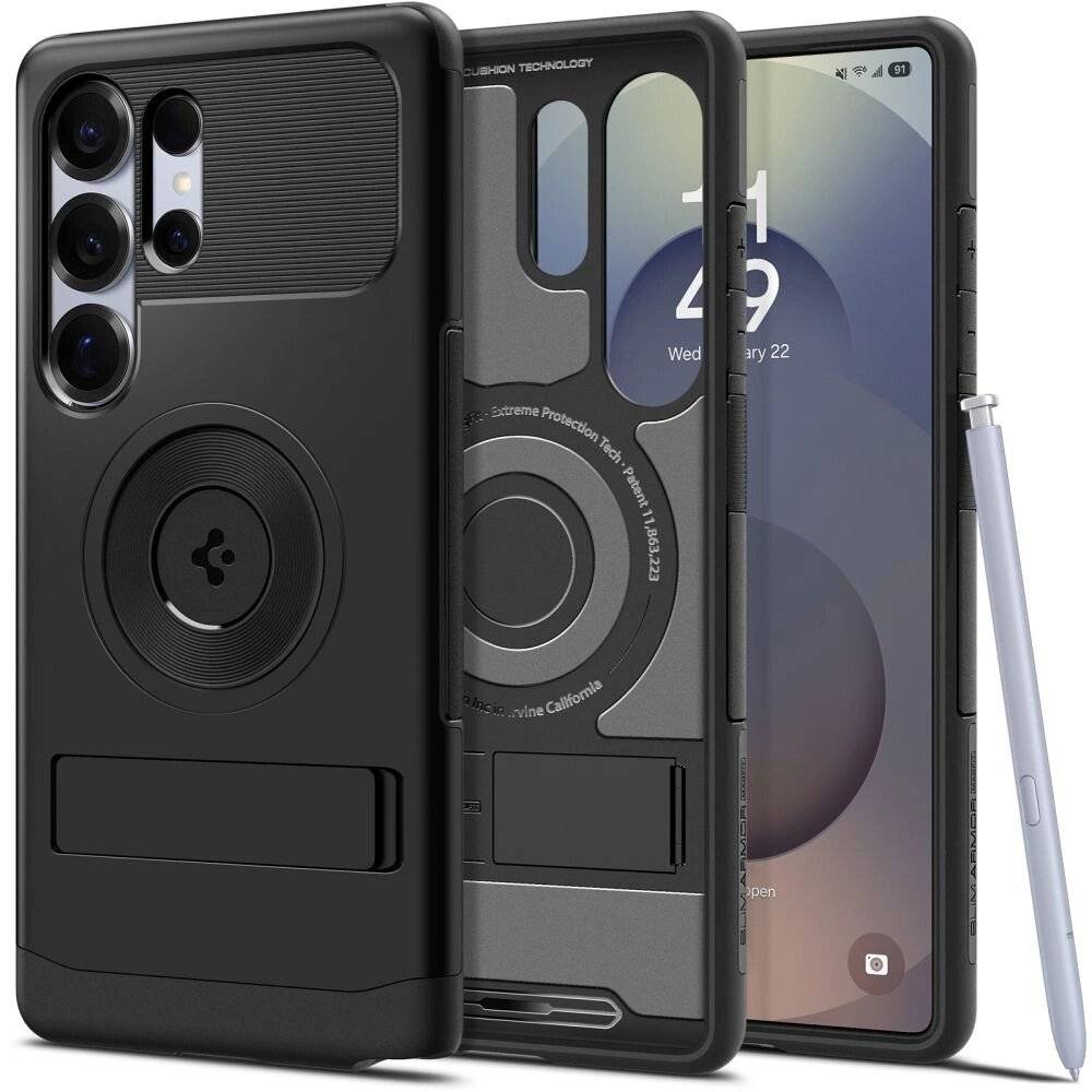 Spigen Slim Armor Mag MagSafe Hülle Samsung Galaxy S25 Ultra – Schwarz