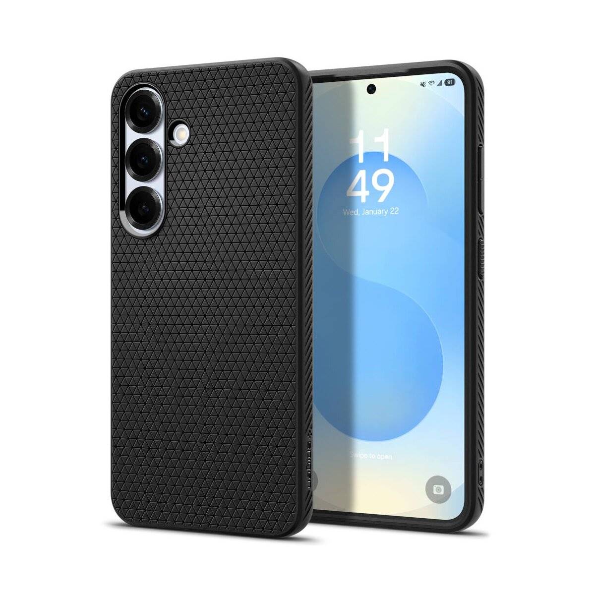 Spigen Liquid Air Hülle Kompatibel mit Samsung Galaxy S25+ Mattschwarz