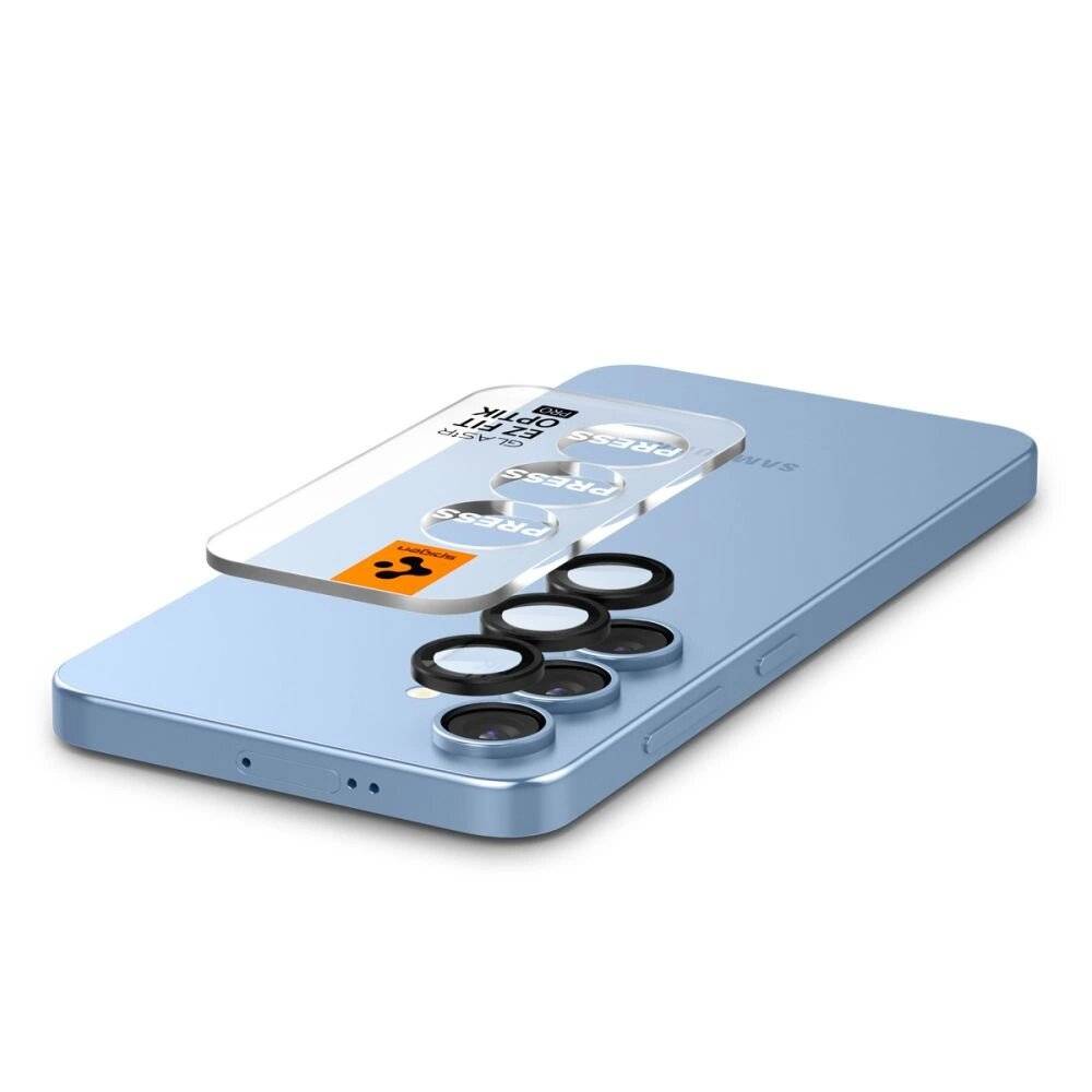 Spigen Optik Pro GLAS.TR EZ FIT 2er-Pack Kameraabdeckung Samsung Galaxy S25 – Schwarz