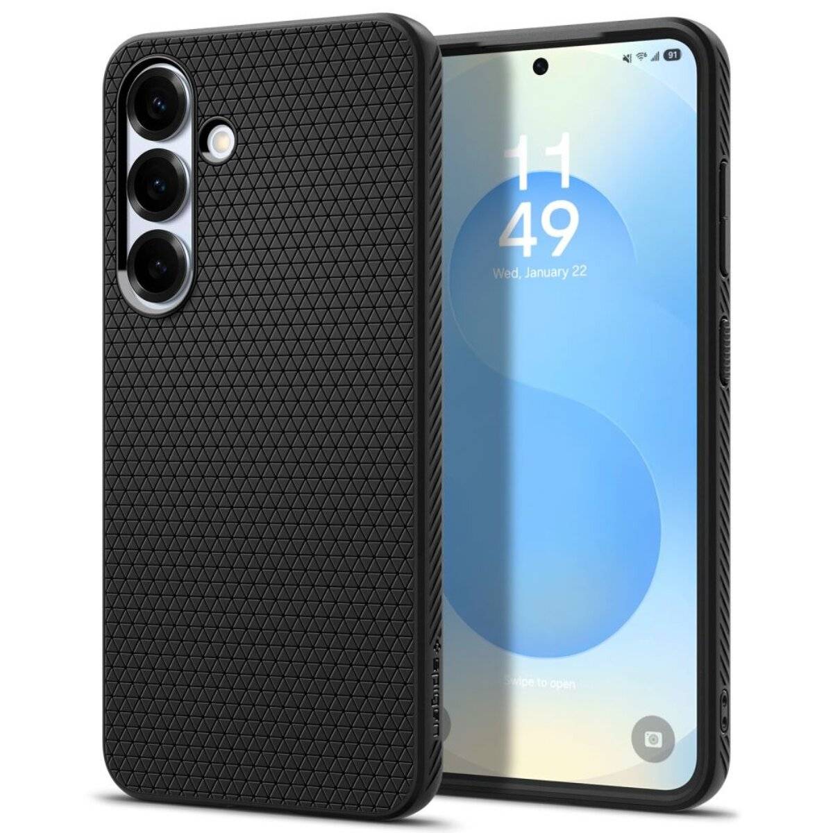 Spigen Liquid Air Hülle Samsung Galaxy S25 – mattschwarz
