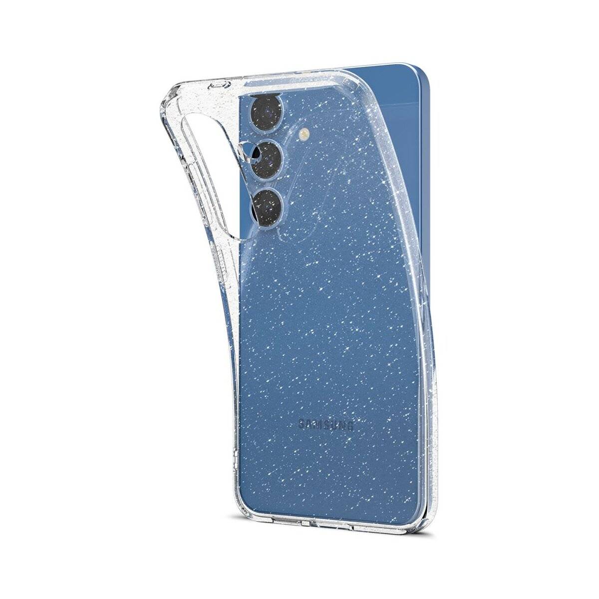 Spigen Liquid Crystal Hülle Kompatibel mit Samsung Galaxy S25 glitzernd und transparent