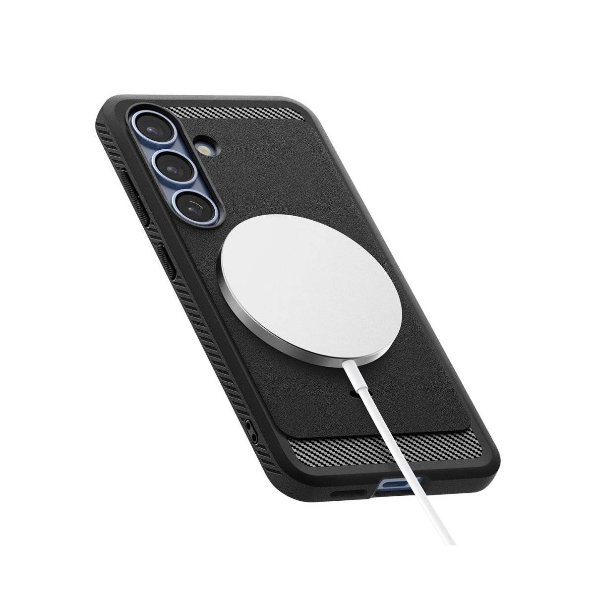 Spigen Rugged Armor Mag MagSafe Hülle Samsung Galaxy S25 - Mattschwarz