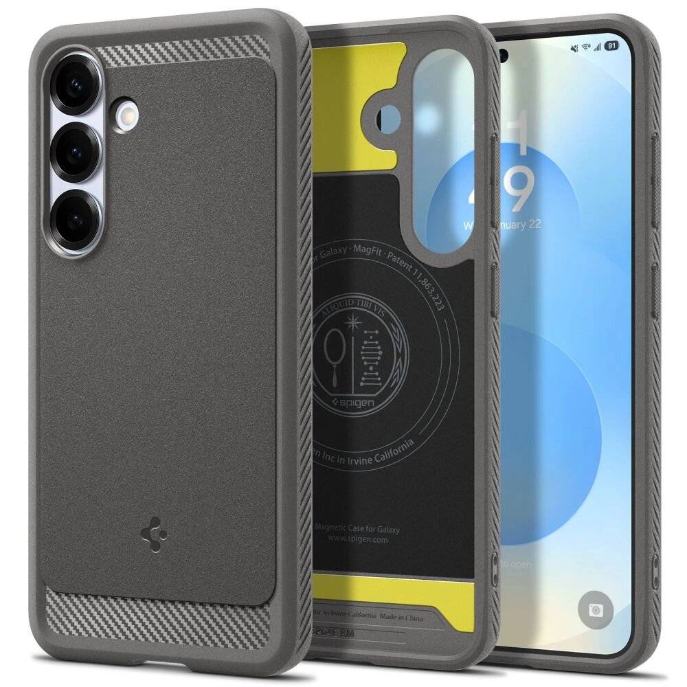 Spigen Rugged Armor Mag MagSafe Hülle Samsung Galaxy S25 – grau