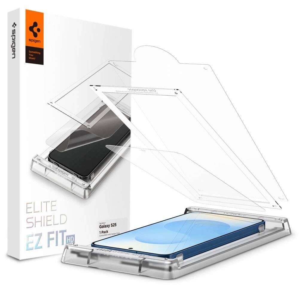 Spigen ELITE SHIELD EZ FIT Hybridglas Samsung Galaxy S25 – transparent