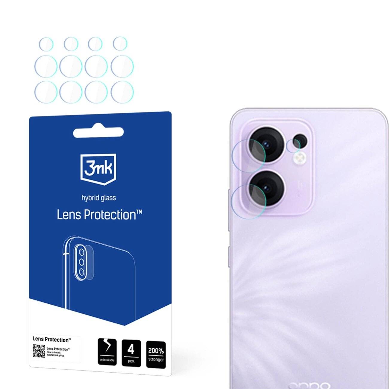 Hybridglas Kameraobjektiv 3mk Objektivschutz Oppo Reno 13F 4G