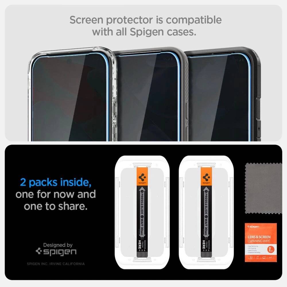 Spigen Glas.TR "Ez Fit" Privacy HD 2er-Pack Sichtschutzglas Google Pixel 9 / Pro