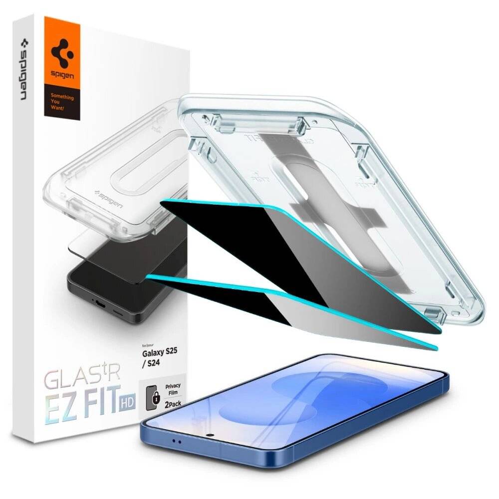 Spigen Glas.TR "Ez Fit" Privacy HD 2er-Pack Sichtschutzglas Samsung Galaxy S24 / S25