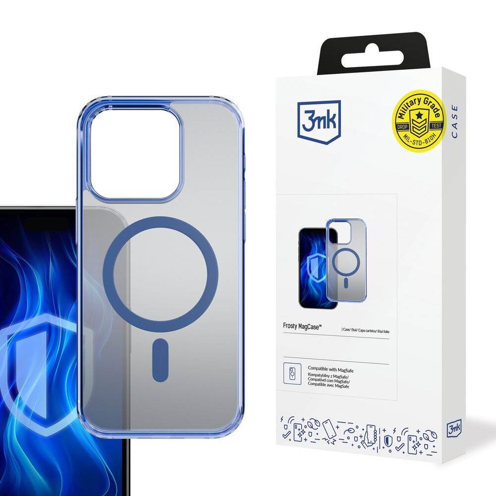 3mk Frosty MagCase Blue Hülle Apple iPhone 16 Pro – transparent