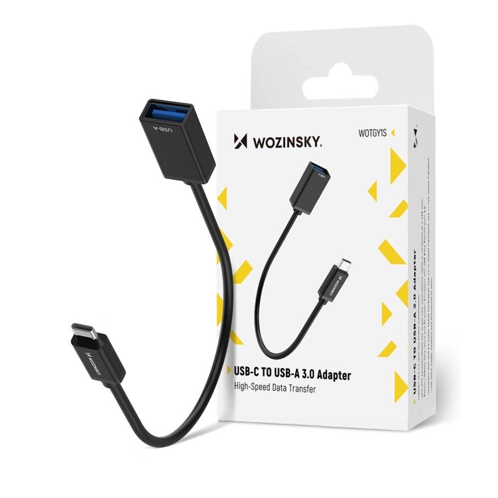 Wozinsky WOTGY1S USB-C 3.0 männlich - USB-A weiblich OTG Adapter Schwarz
