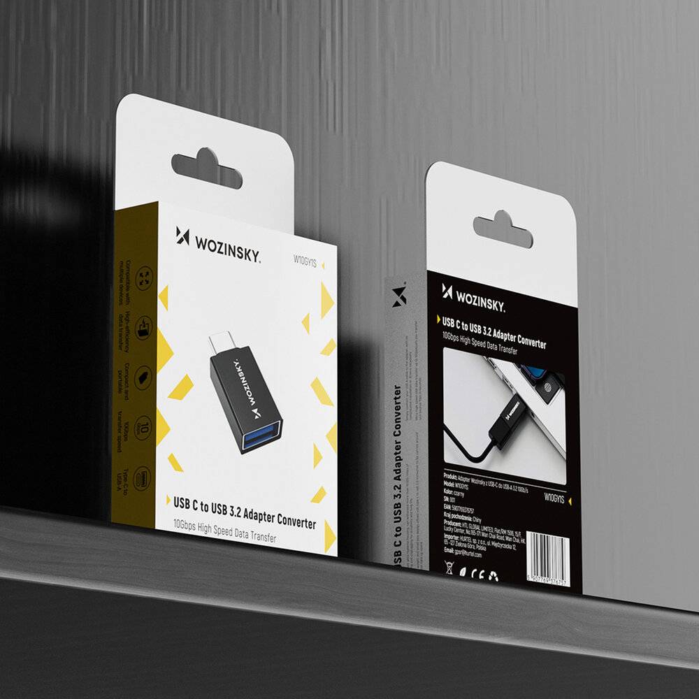 Wozinsky W10GY1S USB-C - USB-A 3.2 10Gb/s Adapter Schwarz