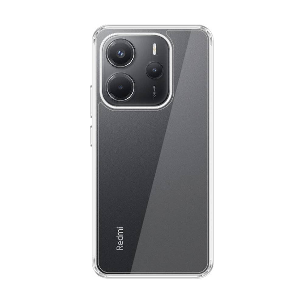 Ein Smartphone mit einem eleganten, reflektierenden schwarzen Rückendesign. Die Rückseite verfügt über drei Kameras und ein 