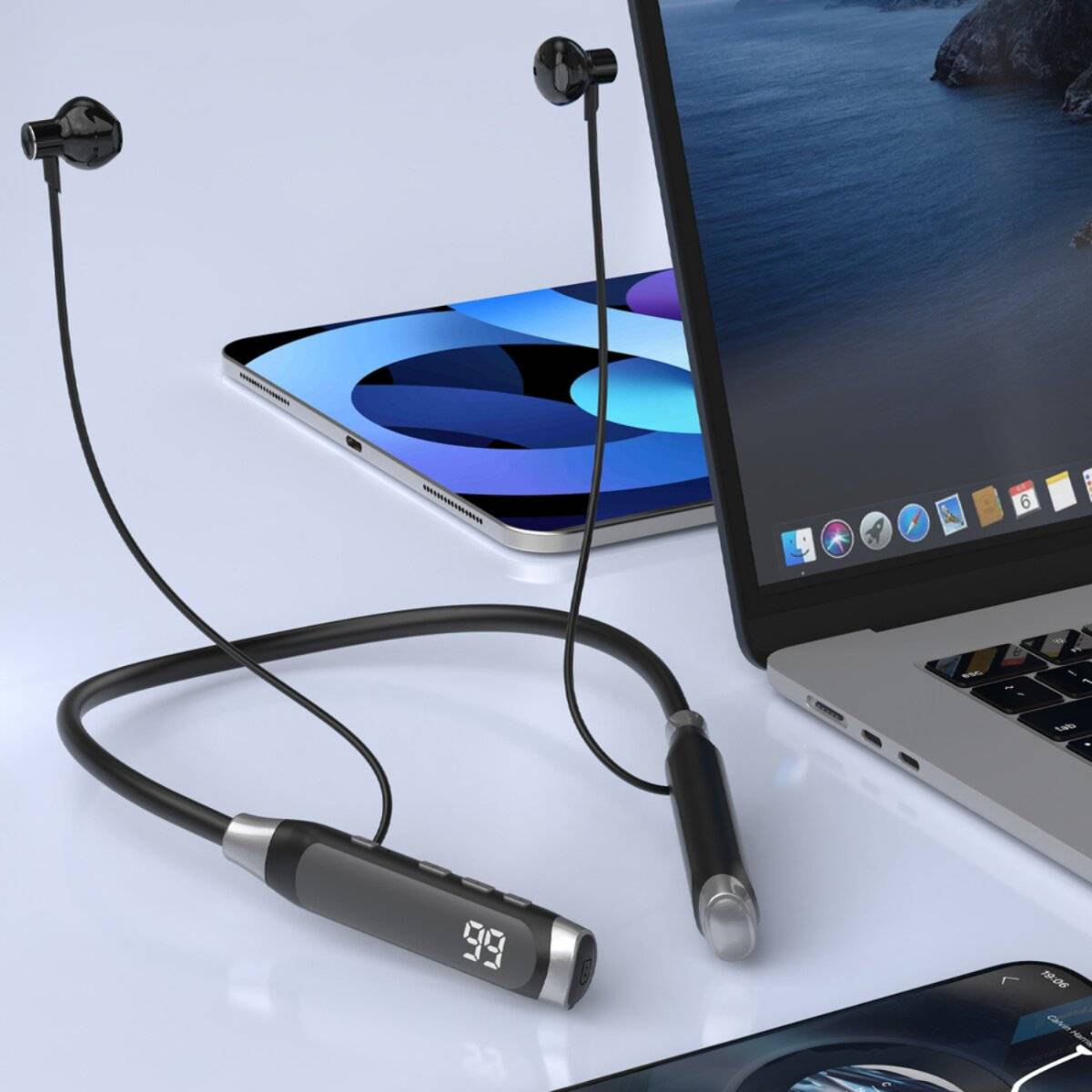 Dudao U5 Max Bluetooth-Kopfhörer Nackenbügel, kabellos, Schwarz